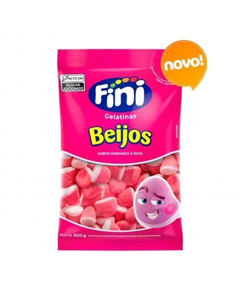 FINI BALA DE GELATINA BEIJOS 500G