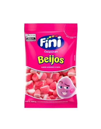 FINI BALA DE GELATINA BEIJOS 500G
