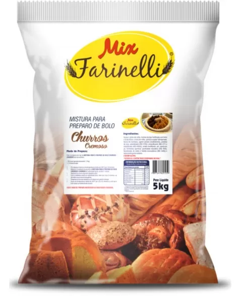 PRE MISTURA DE BOLO CREMOSO CHURROS PACOTE 5 KG - FARINELLI