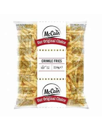BATATA CRINKLE FOOD SERVICE 2,5 KG MCCAIN - CAIXA 5 PACOTES
