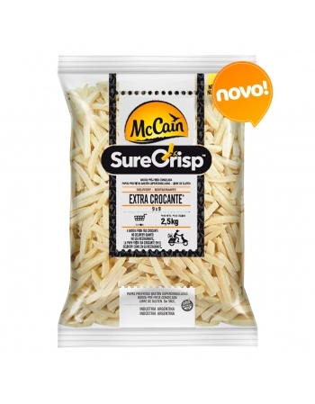 BATATA SURECRISP TRADICIONAL CORTE 9 MM FOOD SERVICE 2,5 KG - CAIXA 6 PACOTES