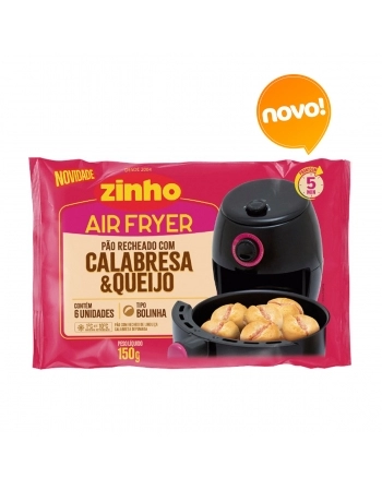 ZINHO PAO RECHEADO CALABRESA C/QUEIJO BOLINHA P/AIR FRYER 150 G