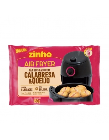 ZINHO PAO RECHEADO CALABRESA C/QUEIJO BOLINHA P/AIR FRYER 150 G