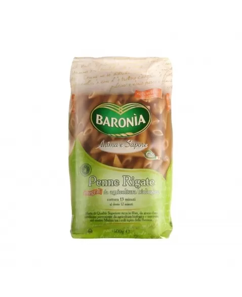 PASTA PENNE RIGATE INTEGRALI 500 GR - BARONIA