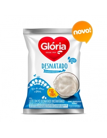 LEITE EM PÓ DESNATADO INSTANTÂNEO SACHÊ 260 G GLÓRIA