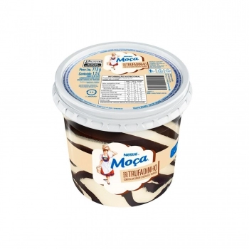 SORVETE MOÇA TRUFADINHO COM CALDA DE CHOCOLATE TRUFADO POTE 713 G