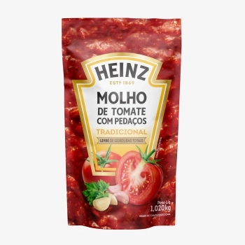 MOLHO DE TOMATE COM PEDAÇOS TRADICIONAL 1,020 KG HEINZ