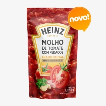MOLHO DE TOMATE COM PEDAÇOS TRADICIONAL 1,020 KG HEINZ