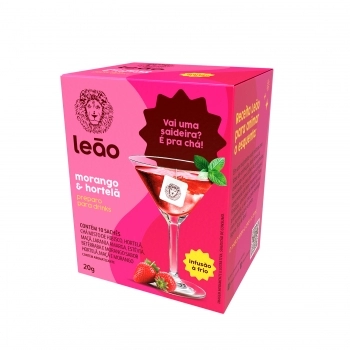 CHÁ MATTE LEÃO PREPARO PARA DRINKS MORANGO E HORTELÃ 10X2G