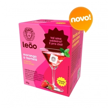 CHÁ MATTE LEÃO PREPARO PARA DRINKS MORANGO E HORTELÃ 10X2G