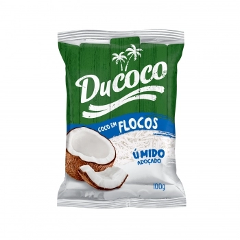 COCO EM FLOCOS ÚMIDO ADOÇADO 100G DUCOCO