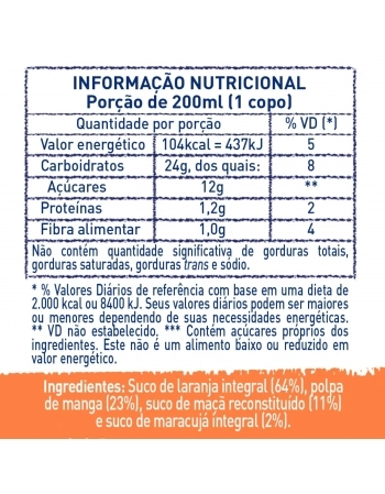 SUCO DE MANGA LARANJA MAÇÃ MARACUJÁ REFRIGERADO 900 ML NATURAL ONE