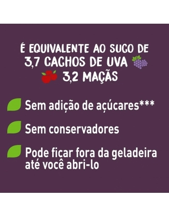 SUCO DE UVA E MAÇÃ AMBIENTE 900 ML NATURAL ONE