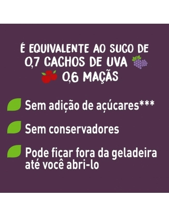 SUCO DE UVA E MAÇÃ AMBIENTE 180 ML NATURAL ONE