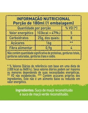 SUCO INTEGRAL DE MAÇÃ AMBIENTE 180 ML NATURAL ONE