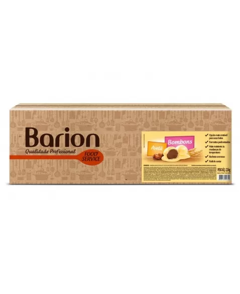 BOMBOM CHOCOLATE BRANCO RECHEIO SABOR AVELA 2,3 KG - BARION